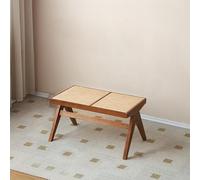 STCERY Banc D'entrée avec Assise en Rotin, Banc De Table en Bois, Siège pour Se Déchausser, Finitions Soignées pour Chambre, Couloir, Hall D'entrée, Salon(Brown,90cm/35.4in)