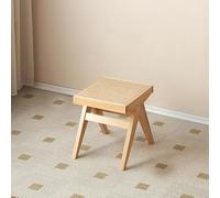 STCERY Banc D'entrée avec Assise en Rotin, Banc De Table en Bois, Siège pour Se Déchausser, Finitions Soignées pour Chambre, Couloir, Hall D'entrée, Salon(Wood,40cm/15.7in)