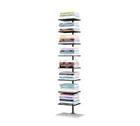 STCERY Bibliothèque À Colonne Vertébrale en Métal, Bibliothèque Ouverte Moderne pour Petit Espace, Grande Étagère De Rangement Verticale Au Sol, pour Chambres, Bureaux(Black,150cm/59in)