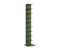 STCERY Bibliothèque À Colonne Vertébrale en Métal, Bibliothèque Ouverte Moderne pour Petit Espace, Grande Étagère De Rangement Verticale Au Sol, pour Chambres, Bureaux(Green)