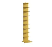 STCERY Bibliothèque À Colonne Vertébrale en Métal, Bibliothèque Ouverte Moderne pour Petit Espace, Grande Étagère De Rangement Verticale Au Sol, pour Chambres, Bureaux(Yellow)