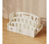 STCERY Bibliothèque en Plastique De 3 Étages, Étagère De Rangement De Bureau, Tour À Livres Verticale, Bibliothèque Ouverte, Adaptée Au Salon Et Au Bureau(White)