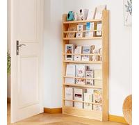 STCERY Bois Massif Étagère À Livres sur Pied À 4/5 Niveaux, Bibliothèque Verticale, Meuble De Rangement, Étagère Fine pour Bureau À La Maison Rustique(143 * 70cm/56.3 * 27.5in)