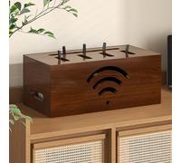 STCERY Boîtier De Rangement pour Routeur, Cache-boîtier Wi-FI en Bois, Organiseur pour Routeur sans Fil, Ventilation Et Dissipation De La Chaleur, Gestion des Câbles(Brown 2,42cm/16.5in)
