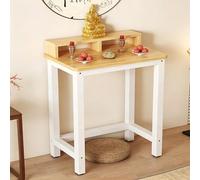 STCERY Table D'autel De Méditation À Structure Métallique, Support De Puja Et De Prière avec Espace De Rangement, Présentoir pour Salons, Sanctuaires Et Temples(Wood 1,90cm/35.4in)