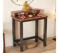 STCERY Table D'autel De Méditation À Structure Métallique, Support De Puja Et De Prière avec Espace De Rangement, Présentoir pour Salons, Sanctuaires Et Temples(Black 1,60cm/23.6in)