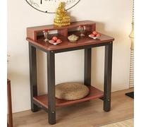 STCERY Table D'autel De Méditation À Structure Métallique, Support De Puja Et De Prière avec Espace De Rangement, Présentoir pour Salons, Sanctuaires Et Temples(Black 2,80cm/31.5in)