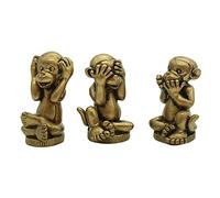 STCREE Statue en Résine 3 Singes de la Sagesse See No Speak No Hear Evil - Décoration d'Intérieur pour Maison et Bureau - Collection 6 cm (H) TQGJST53