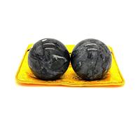 STCREE TQGJST11 Balles chinoises en marbre de 5 cm - Noir et gris - Pour la méditation et le fitness - Pour thérapie des mains - Gris foncé - Sans carillon