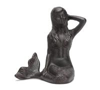 STCREE TQGJST460 Figurine sirène assise en fonte vintage collection océan bibliothèque bureau côté jardin décoration