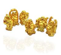 STCREE TQGJST8 Lot de 6 statues de Bouddha Rieur en résine, 7 cm de haut, décoration de pot de fleurs, cadeau de collection