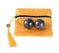 STCREE TQGJST9 Balles chinoises en marbre de 3,5 cm Noir Gris Santé Méditation Fitness Main Thérapie des mains Gris foncé sans carillon