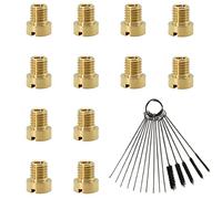 STCRERAG 12 PCS Gicleur Carburateur 5mm Modèle Différent Kit de Gicleur Principal de Carburateur Laiton Buses de Carburateur avec Brosses de Nettoyage pour PWK PE Kyohama CVK GY6
