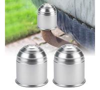 STCRERAG 2 PCS Cache Boule Attelage en ABS 55mm Antirouille ProtègeBoule d'Attelage Anti-Huile Remorque de Caravane Protect Antisalissure Durable pour Voiture Camion Remorque Bateaux - Argent