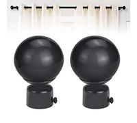 STCRERAG 2 PCS Embout de Tringle en Fer 26 à 28 mm Rond Embouts de Tringle à Rideaux Antirouille Rideaux Pole Finial Durable Anti-décoloration avec Vis pour Bureau Maison Hôtel Salle à Manger - Noir