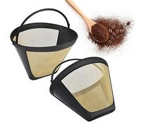 STCRERAG 2 PCS Filtre Cafetiere en Acier Doré 304 10cm 100 Mailles Filtre à Café Permanent Antirouille Goutteur de Café Réutilisable Anti-corrosion pour Machine à Café Cuisine Bureau Café Boulangerie