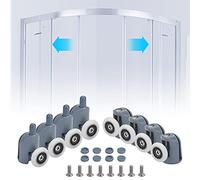 STCRERAG 8 PCS Roulette Porte Coulissante en Acier Inoxydable + ABS 23mm Galets de Porte de Douche Antirouille Roulettes Cabine de Douche Robuste Durable pour Cabine Salle de Bains Porte en Verre