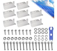STCRERAG 8 PCS Support en Z Panneaux Solaire Support en Aluminium Support Montage Panneau Solaire en Z avec Ecrous et Vis Fixation Panneau Solaire pour Yachts, Voitures, Bateaux, Toit, Camping-car