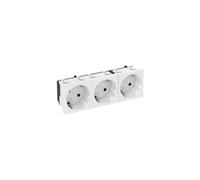 STD-D3S RW3 Prise 33° Triple Contact de Protection 250 V 10/16 A PC Blanc Pur RAL