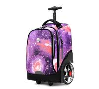 STD Skates & Wheels - Sac à dos/Trolley Transformable avec Grandes Roues - Skates Pull & Carry Backpack or Rolling Bag (Purple ConTALLATION)