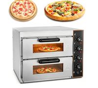 STDZQCWY Four À Pizza Professionnel 3000 W, Four Électrique À Double Étage en Acier Inoxydable, Contrôle Indépendant De La Température par Étage (50-350 °c), pour Pizzas, Pains