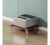 Ste Ma Rack d'armoire Ste Ma en noyer à 1 niveau en fourrure pour la maison Design d'angle arrondi pour tourne-disque et o-vidéo Equint Sto