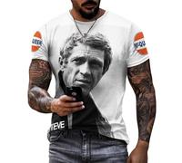 Ste*ve T-Shirt pour Homme MC%Queen Tshirt à Manches Courtes Noir T Shirt Col Rond en Chemise Casual Top Tee Men