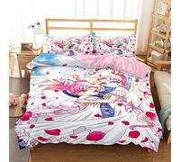 Ste-X Ensemble De Housse De Couette Facile d'entretien | Taille du Lit Double | Literie Sailor Moon (140 x 200 cm,Rose 01)