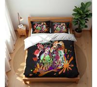 Ste-X Ensemble De Literie en Coton Ultra-Doux 210 Fils Spray Graffiti Housse De Couette Respirante Et Anti-acariens (140x200cm,SP 01)