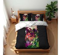 Ste-X Ensemble De Literie en Coton Ultra-Doux 210 Fils Spray Graffiti Housse De Couette Respirante Et Anti-acariens (200x200cm,SP 02)