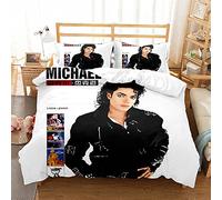 Ste-X Ensemble Housse De Couette 3 Pièces Michael Jackson Ensemble De Literie Doux Microfibre Facile d'entretien Housse De Couette pour Adolescents Filles Enfants Réversible (140 x 200 cm,MJ 04)
