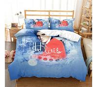 Ste-X Housse De Couette 200x200cm Elegant - Parure De Lit Elvis Presley avec Fermeture éclair - Housse De Couette en Microfibre avec 2 Taies d'oreiller 65x65 Cm (220 x 240 cm,EP 03)