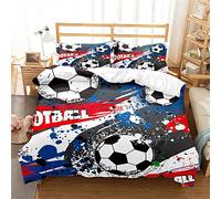 Ste-X Housse De Couette « Elegant » - Ensemble De Literie « Punk Graffiti Wall Campus Football » avec Fermeture Éclair - Microfibre, Comprenant 2 Taies d'oreiller 65 X 65 Cm (220x240cm,FB 01)