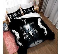 Ste-X Housse De Couette Michael Jackson Et 2 Taies d'oreiller, Literie Housse De Couette pour Enfants, Anti-acariens, avec Fermeture à Glissière pour Un Remplacement Facile (140 x 200 cm,Style 03)