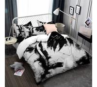 Ste-X Housse De Couette pour Enfants Death Note, Parure De Lit 220x240cm, Décoration De Chambre avec 2 Taies d'oreiller (220 x 240 cm,DN 06)