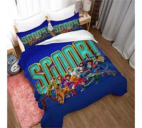 Ste-X Housse De Couette Scooby-Doo Et 2 Taies d'oreiller, Housse De Couette Literie pour Enfants, Anti-acariens, avec Fermeture à Glissière pour Un Remplacement Facile (220 x 240 cm,Image 06)