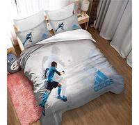 Ste-X Housses De Couette 2 Personnes / 1 Personne, Ensemble De Lit Maison Housse De Couette + 2 Taies d'oreiller Football Lionel Messi (140 x 200 cm,Style 04)