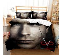 Ste-X Linen The Vampire Diaries Parure De Lit 3 Pièces avec Impression Numérique 3D avec Taie d'oreiller, Housse De Couette en Microfibre Douce, Ensemble 3 Pièces (200 x 200 cm,TVD 03)