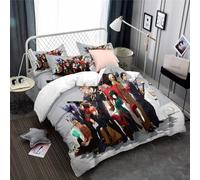 Ste-X Literie en Coton Lavé One Punch Man Certifiée Oeko-Tex & Adaptée Aux Personnes Allergiques, 1 Housse De Couette + 2 Taies d'oreiller 80 X 80/50x75Cm (200 x 200 cm,Style 01)