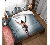 Ste-X Michael Jackson Ensemble De Lit 3 Pièces Housse De Couette en Microfibre Confortable Ensemble De Literie Classique élégant pour Chambre à Coucher (220 x 240 cm,Style 01)