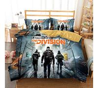 Ste-X Parure De Lit 135x200cm Plusieurs Tailles Tom Clancy's The Division Housse De Couette 52% Coton Doux Confortable + 2 Taie d'oreiller 80x80cm (220 x 240 cm,B)