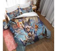 Ste-X Parure De Lit d'hiver King of Glory avec Housse De Couette Et 2 Taies d'oreiller 50 X 75 Cm Douce Et Confortable en Microfibre Idéale pour Les Hôtels Et Les Familles (140x200cm,KOG 04)