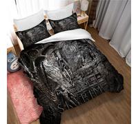 Ste-X Parure De Lit Elder Scrolls V Skyrim avec Taies d'oreiller Assorties 100% Coton 120 Fils Au Pouce Carré Housse De Protection De Couette Premium Extra Soft (TESVS 02,200 x 200 cm)