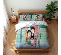 Ste-X Parure De Lit en Coton Premium Chibi Maruko-Chan Housse De Couette Hypoallergénique Et Anti-acariens Respirante Et Idéale pour L’été (200x200cm,CMC 05)