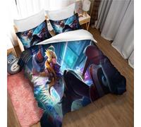 Ste-X Parure De Lit King of Glory 3 Pièces Housse De Couette Douce Et Réversible pour Lit Simple Double avec Taie d'oreiller 80 X 80 Cm (200x200cm,KOG 02)