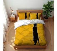 Ste-X Parure De Lit Minimaliste Moderne Inspirée De Pulp Fiction en Coton Riche 210 Fils/cm² avec Taies d'oreiller 50 X 75 Cm (140x200cm,Motif 05)