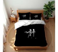 Ste-X Parure De Lit Minimaliste Moderne Inspirée De Pulp Fiction en Coton Riche 210 Fils/cm² avec Taies d'oreiller 50 X 75 Cm (220x240cm,Motif 02)