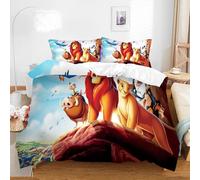 Ste-X Parure De Lit Roi Lion, Ensemble De Housse De Couette, pour Garçons Et Filles, Lit Junior/lit De Bébé, Réversible, Jolie Housse De Couette Colorée (220 x 240 cm,Lion 02)