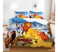 Ste-X Parure De Lit Roi Lion, Ensemble De Housse De Couette, pour Garçons Et Filles, Lit Junior/lit De Bébé, Réversible, Jolie Housse De Couette Colorée (200 x 200 cm,Lion 01)