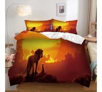 Ste-X Parure De Lit Roi Lion, Ensemble De Housse De Couette, pour Garçons Et Filles, Lit Junior/lit De Bébé, Réversible, Jolie Housse De Couette Colorée (220 x 240 cm,Lion 07)